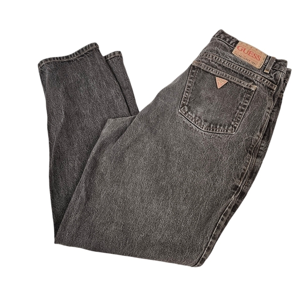 Vintage Guess Stonewashed Black Denim Barrel Jeans Size 38x34 Men's B58 - Picture 11 of 13
